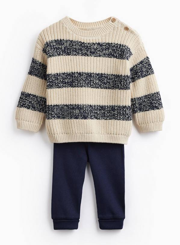 Preppy Stripe Knitted Jumper and Legging Set 9-12 months